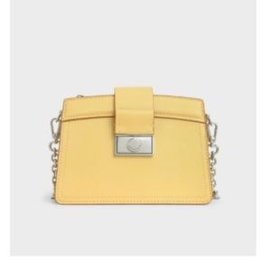 Charles & Keith Yellow Cross-Body Bag | Push-Lock | Detachable Chain| Never Used